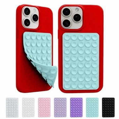 2 Pack Silicone Octo Cup Buddy Sticky Grip Holder,Silicone Suction Cup Phone Case Mount Double Sided,Hands-Free Phone Accessories Strong Grip Holder (Blue)