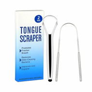 Detailed information about the product 2 Pack Tongue Scraper Cleaner Metal Material,For Oral Care Eliminates Bad Breath,Keep Your Mouth Healthy And Clean