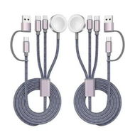 Detailed information about the product 2 Pack Travel Essentials 3in2 Multi Fast Charging Cable for iPhone Apple Watch Charger Series X Portable TypeC Lightning Cable