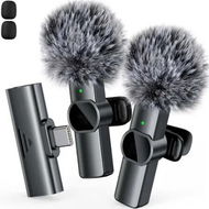 Detailed information about the product 2-Pack Wireless Lavalier Microphones: Clip-On Design, Crystal-Clear Sound, Long Battery Life, Compatible with iPhones, Androids, and More