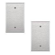 Detailed information about the product (2 Pack)Blank Device Metal Midway Wall Plate, Corrosion Resistant,430 Stainless Steel, Standard Size,Silver