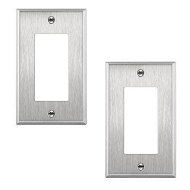 Detailed information about the product (2 Pack)Decorator Switch or Outlet Metal Wall Plate, Stainless Steel 201, Corrosion Resistant, Polished Chrome,Standard Size,Silver