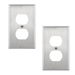 (2 Pack)Duplex Receptacle Metal Wall Plate, Stainless Steel Outlet Cover, Corrosion Resistant, Standard Size, Silver. Available at Crazy Sales for $14.99
