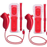 Detailed information about the product 2 Packs Wireless Controller and Nunchuck for Wii and Wii U Gamepad with Silicone Case Wrist Strap Red