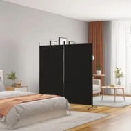 Detailed information about the product 2-Panel Room Divider Black 175x180 cm Fabric