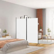 Detailed information about the product 2-Panel Room Divider White 175x180 cm Fabric