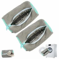 Detailed information about the product 2 Pc Portable Reusable Laundry Shoe Bags for Washing Machine and Dryer, Shoe Cleaning Bag for All Types and Sizes Color Grey