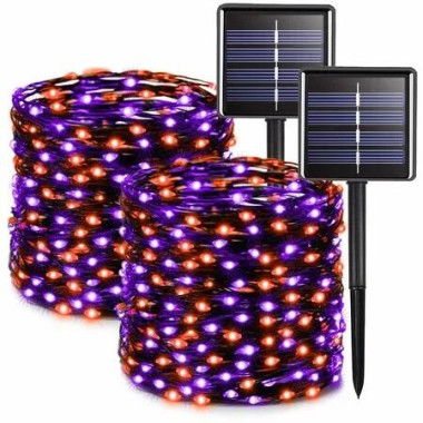 2 PCS 14m 120 Lights Solar Light String Ideal For Outdoor Decorations Balconies And Christmas Trees