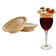 Detailed information about the product 2 PCS 4cm Inner diameter Dual Use Bamboo Coasters Wine Glass Topper Decorative Reusable Sustainable Party Bar Restaurants Family Gatherings