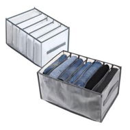 Detailed information about the product 2 PCS 5 And 7 Grids Washable Portable Closet Organizer Mesh Separation Storage Box Foldable Closet Drawer Scarves Leggings Skirts T-shirts Jeans,