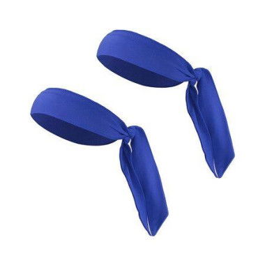 2 Pcs Adjustable Soft Sport Headband Sweat Wicking Gym Tennis Tie Sweatband For Men Women - Blue