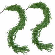 Detailed information about the product 2 Pcs Artificial Norfolk Pine Garlands,Real Touch Winter Pine Garland, Green Artificial Greenery Garland for Table,Mantle,Wall,Indoor,Outdoor Christmas Decorations (1.8M/6 FT)