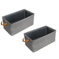 Detailed information about the product 2 PCS cation storage box foldable grey Fabric iron frame clothes storage box double hand handle washable