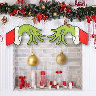 Detailed information about the product 2 Pcs Christmas Thief Hands Hanging Ornament Christmas Tree Wooden Decor Christmas Elf Wreath for Door Wall Decor(Letf&Right Hand)