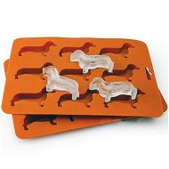 Detailed information about the product 2 PCS Dachshund Dog Shaped Silicone Ice Cube Molds and Tray, Brown