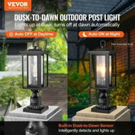 Detailed information about the product 2 PCs Dusk to Dawn Outdoor Lamp Post Light Fixture 450 mm Pole Pier Mount