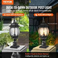 Detailed information about the product 2 PCs Dusk to Dawn Outdoor Lamp Post Light Fixture 530 mm Pole Pier Mount