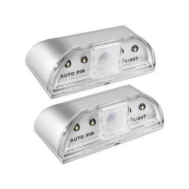 2 Pcs Keyhole Light, Infrared IR Door Lock Lamp, Auto Sensor Motion Detector, 4 LED Bulbs