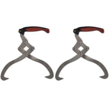 2 Pcs Log Tongs With TPR Handle