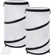 Detailed information about the product 2 Pcs Pop Up Insect Barrier Plant Cover Net 19.6 x 11.8 Round Foldable Plant Protectors Mesh Plant Enclosure,Garden Net Cage Guard Cover