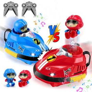 Detailed information about the product 2 Pcs Remote Control Bumper Cars Toys for Ages 3 Up Kids, RC Cartoon Car Toys with Light and Music