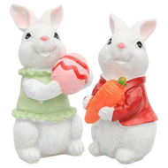 Detailed information about the product 2 Pcs Resin Rabbit Ornament Craft Bunny Figurines Easter Miniature Models Decor (5*5*10 CM)