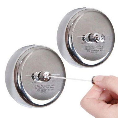 2 Pcs Retractable Clothesline 304 Stainless Steel Durable with Heavy Duty Adjustable Rope Shower Clothes Line for Outdoor and Indoor 2.8 Meter