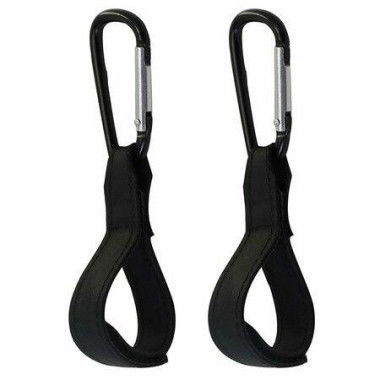 2 Pcs Rotatable Baby Stroller Hook Bag Multi-function Stroller Clip Suitable For Walker Wheelchair Storage Bag (Black)