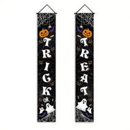 Detailed information about the product 2 PCS Set 180x30cm Cute Ghost Halloween Decorations Couplets Party Door Curtain Ideal For Halloween Parties Carnivals And Festive Events
