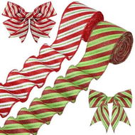 Detailed information about the product 2 PCS Set Christmas Ribbon 5 yards x 2.5 inches Ideal For Christmas Decorations DIY Crafts And Party Setups