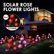 Detailed information about the product 2 Pcs Solar Flower Lights Outdoor Garden Red Rose Stake Lamps LED Pathway Walkway Driveway Patio Yard Lawn Luminous Festive Home Decoration