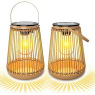 Detailed information about the product 2 Pcs Solar Lanterns, Solar Lights Outdoor Waterproof Hanging Hand Woven Lanterns for Outside Garden, Yard, Patio, Porch, Trees