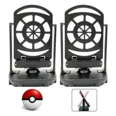 2 Pcs Steps Counter Compatible for Pokemon Go Walker Phone Swing Accessories, Mute Version, Egg hatcher Rocker Quick Steps Earning Device, Support 4 Phones Black