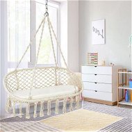Detailed information about the product 2-Person Hammock Chair With Hanging Cotton Ropes For Living Room & Patio.