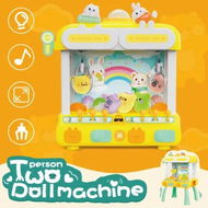 Detailed information about the product 2 Person Mini Claw Machine Miniature Toy Crane Grabber Candy Catch Game Prize Chocolate Arcade Dispenser Clip Doll Simulator with LED Light Music