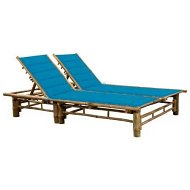 Detailed information about the product 2-Person Sun Lounger with Cushions Bamboo