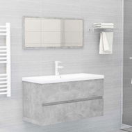 Detailed information about the product 2 Piece Bathroom Furniture Set Concrete Grey Chipboard