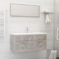 Detailed information about the product 2 Piece Bathroom Furniture Set Concrete Grey Chipboard