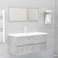 Detailed information about the product 2 Piece Bathroom Furniture Set Concrete Grey Chipboard