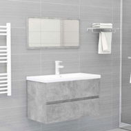 Detailed information about the product 2 Piece Bathroom Furniture Set Concrete Grey Chipboard