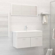 Detailed information about the product 2 Piece Bathroom Furniture Set High Gloss White Chipboard