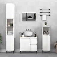 Detailed information about the product 2 Piece Bathroom Furniture Set High Gloss White Engineered Wood