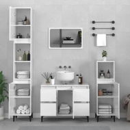 Detailed information about the product 2 Piece Bathroom Furniture Set High Gloss White Engineered Wood