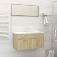 Detailed information about the product 2 Piece Bathroom Furniture Set Sonoma Oak Chipboard