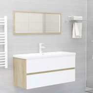 Detailed information about the product 2 Piece Bathroom Furniture Set White And Sonoma Oak Chipboard