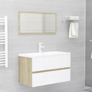 Detailed information about the product 2 Piece Bathroom Furniture Set White And Sonoma Oak Chipboard