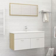 Detailed information about the product 2 Piece Bathroom Furniture Set White And Sonoma Oak Chipboard