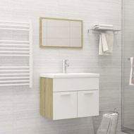 Detailed information about the product 2 Piece Bathroom Furniture Set White And Sonoma Oak Chipboard