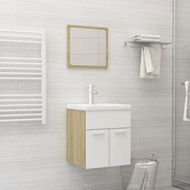 Detailed information about the product 2 Piece Bathroom Furniture Set White And Sonoma Oak Chipboard