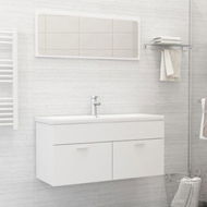 Detailed information about the product 2 Piece Bathroom Furniture Set White Chipboard